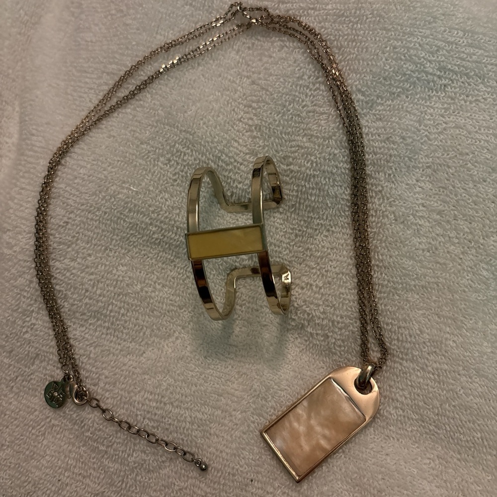 White House Black Market Silver and Rose Gold Necklace